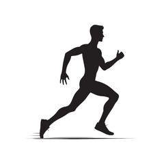 Fototapeta na wymiar Echoes of Endurance: Running Person Silhouette Series Illustrating the Enduring Spirit of Long-Distance Runners - Running Person Illustration - Running Vector - Running Silhouette 