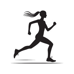 Fototapeta na wymiar Stride into Serenity: Running Person Silhouettes Emanating a Sense of Tranquility Amidst Active Pursuits - Running Person Illustration - Running Vector - Running Silhouette 