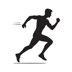Fototapeta na wymiar Velocity in Motion: A Symphony of Running Person Silhouettes Celebrating the Graceful Momentum of Runners - Running Person Illustration - Running Vector - Running Silhouette 