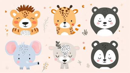 Cute Cartoon Animal Faces
