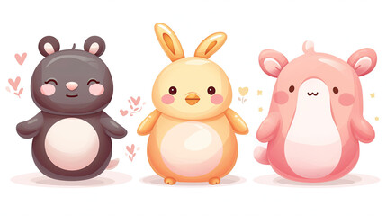 Chubby and Cute Cartoon Animals