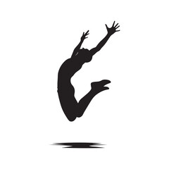 Dynamic Elation: A Series of Jumping Person Silhouettes Radiating the Dynamic Elation of Unbridled Joy - Jumping Illustration - Jumping Person Vector
