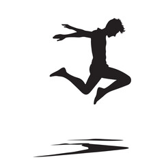 Fototapeta na wymiar Airborne Celebration: A Series of Jumping Person Silhouettes Dancing in the Air of Unrestrained Joy - Jumping Illustration - Jumping Person Vector 