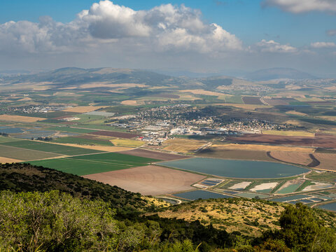 view on a Beit Shean valley from mount Gilboa ,Israel