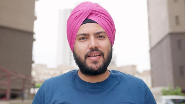 Sikh Indian Man Video Chat POV talking to the camera