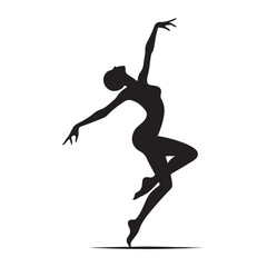 Fototapeta na wymiar Whirling Wonders: Dancing Person Silhouette Series Unveiling the Mesmerizing Wonders of Silhouetted Dance - Dancing Person Illustration - Dancing Vector - Dance Silhouette 