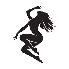 Fototapeta na wymiar Galactic Groove: Dancing Person Silhouette Set Engaged in an Interstellar Dance of Cosmic Connection - Dancing Illustration - Dancing Person Vector 