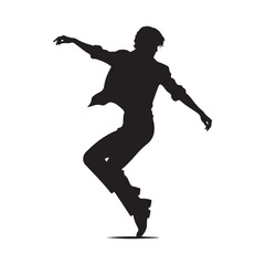 Fototapeta na wymiar Whispers of Waltz: Dancing Person Silhouette Series Whispering the Timeless Elegance of Silhouetted Dance - Dancing Person Illustration - Dancing Vector - Dance Silhouette 