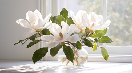 Elegance in bloom: Magnolia bouquet showcasing the beauty of fresh, fragrant flowers.