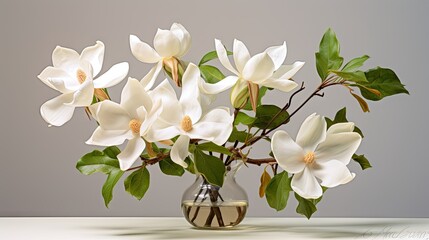 Elegance in bloom: Magnolia bouquet showcasing the beauty of fresh, fragrant flowers.