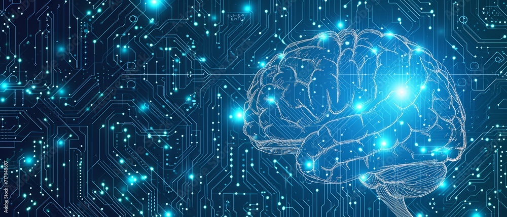 Poster an electronic brain based on a circuit board generative ai