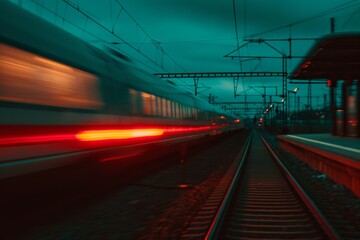 Obraz premium railway station,train travelling concept