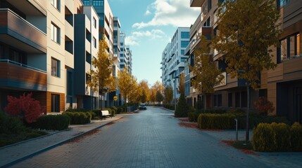 Fototapeta premium Modern residential buildings and street