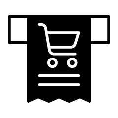 Basket Receipt solid glyph icon