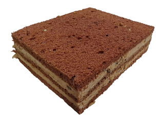 chocolate cake isolated on white