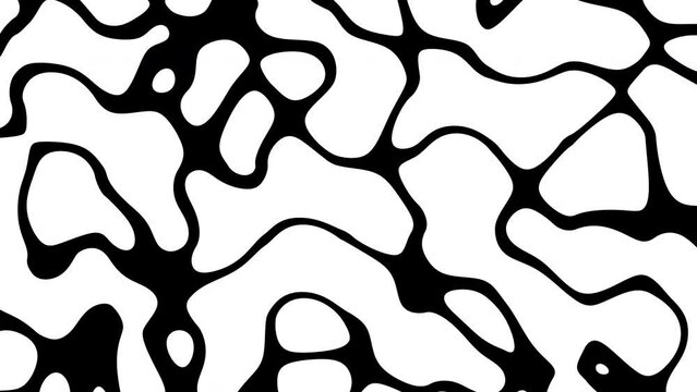 Abstract Waving black lines on white Background. Looping 4k animation of an abstract fractal digital lines background