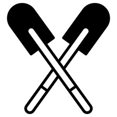 Rowing solid glyph icon
