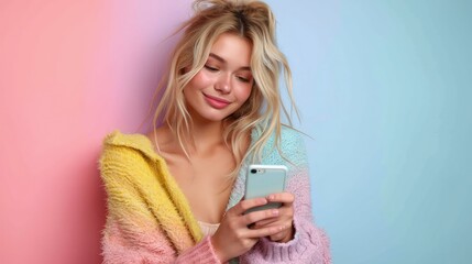 Fototapeta premium woman with a phone