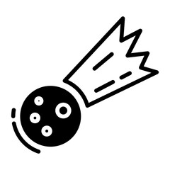 Space rock solid glyph icon