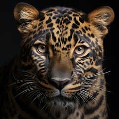 Obraz premium North china leopard panther pardus apprehension Generative AI