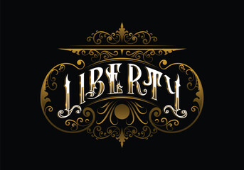 LIBERTY lettering custom logo design