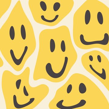 Bunch of liquid deformed smiley emoji