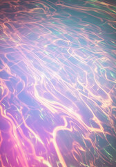 Holographic reflection of water texture. Y2k luminescence dreamy background.