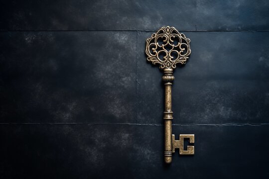 vintage key on old paper