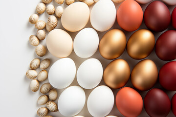 Easter eggs on the white background