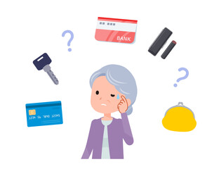 どこにしまったか忘れてしまったシニア女性