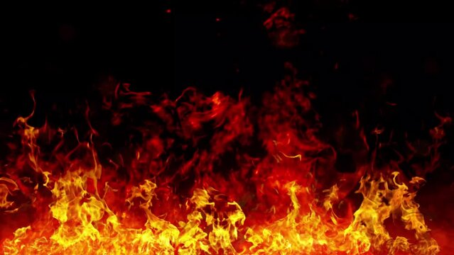 background of burning fire flames
