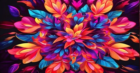colorful background flowers, ai generated