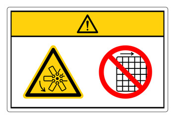 Caution Rotating Fan Blade Do Not Remove Guard Symbol Sign, Vector Illustration, Isolate On White Background Label .EPS10