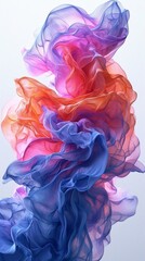 A watercolor painting inspired liquid abstract 3D extrusion, with soft, blending colors and a delicate, dreamy feel.