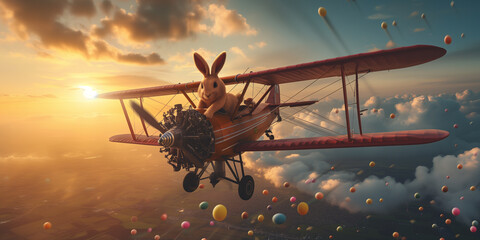 Flying easter bunny 