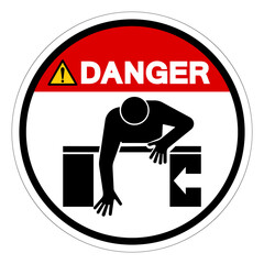 Danger Hand Crush Hazard Symbol Sign, Vector Illustration, Isolate On White Background Label .EPS10