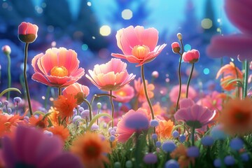Illustrate the beauty of flower backgrounds in. Generative ai