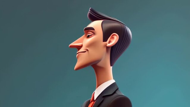 man walking by in cartoon style
