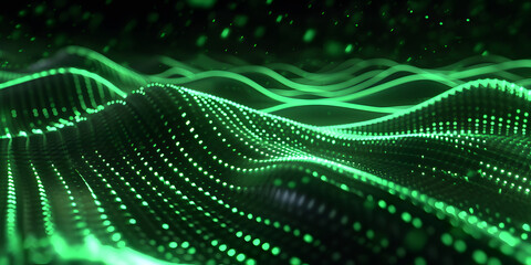 digital green data transfer  mountains curvy dynamic neon line