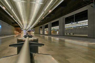 Malmo. Sweden.  Beautiful modern underground railway station. Transport. Railway.