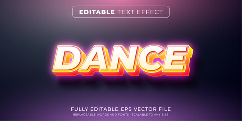 Editable text effect in neon dance glowing text style