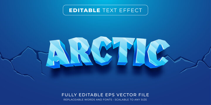 Editable text effect in frozen ice style