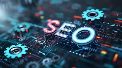 Search engine optimization, Site optimization for search engines, SEO, web traffic, site search on the Internet, online, find the right resources on the Internet for relevant queries, SEO concept - obrazy, fototapety, plakaty