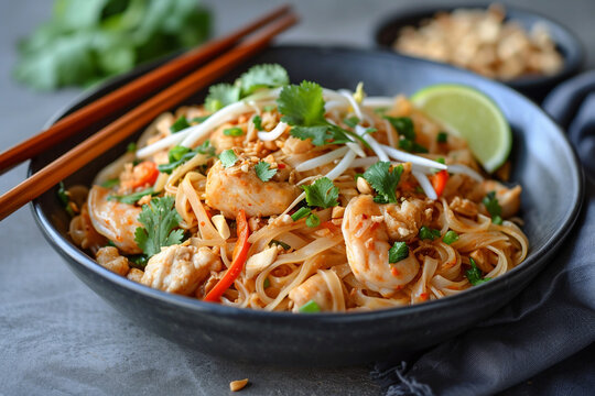 Delicious chicken pad thai