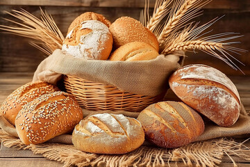 Freshly baked french loaf of artisan bread - obrazy, fototapety, plakaty