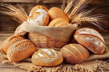 Poster de jardin Boulangerie Freshly baked french loaf of artisan bread