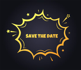 Save the date icon. Pop art flat style. Vector icon