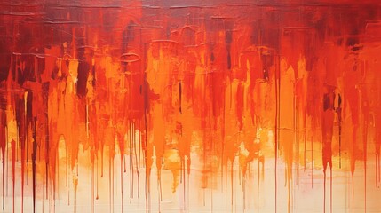 Sunset vermillion orange and crimson bold acrylic splashes pattern