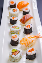 sushi on a white plate