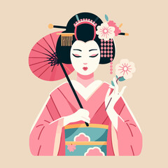 geisha girl in kimono